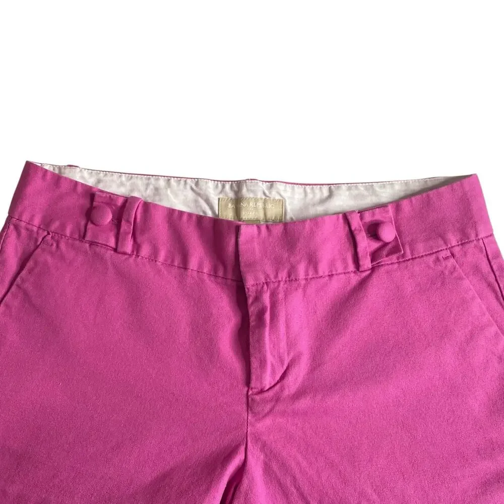 Banana Republic Ryan Fit Chino Shorts Womens 8 Pink Low Rise Preppy Festival